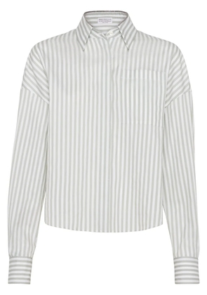 Brunello Cucinelli striped long-sleeve shirt - White