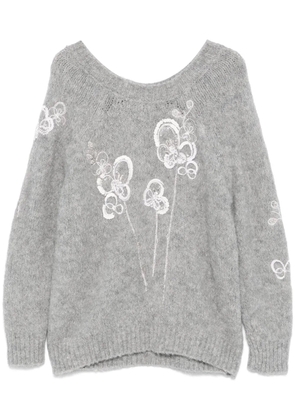 Bernadette floral-motif sweater - Grey