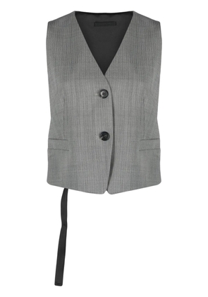 Helmut Lang herringbone cut-out vest - Black