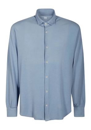 Fedeli long-sleeve cotton shirt - Blue