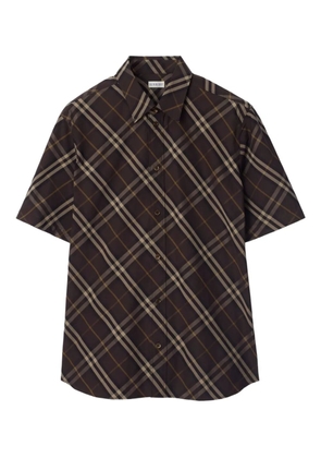 Burberry check-pattern cotton shirt - Brown