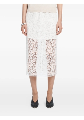Maria McManus lace ruched midi skirt - White