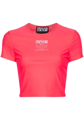 Versace Jeans Couture logo-print cropped T-shirt - Pink