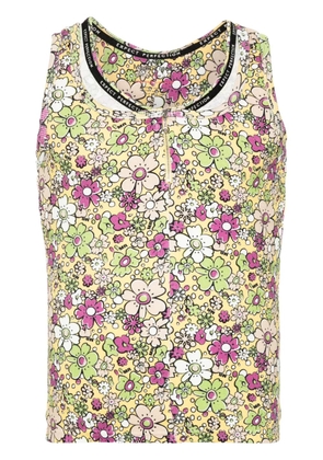 Martine Rose layered floral-print tank top - Yellow