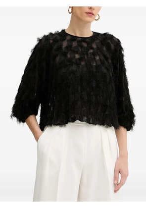 BOSS Baima feather-embellished blouse - Black