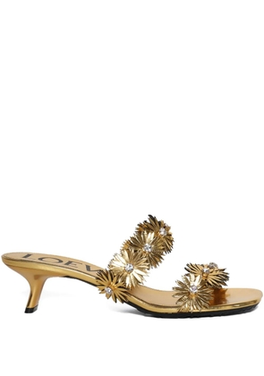 LOEWE 45mm Petal flower-embellished kitten-heel sandals - Gold