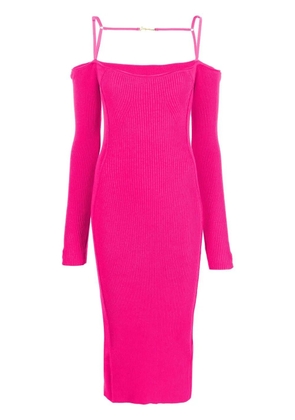 Jacquemus La Robe Sierra ribbed midi dress - Pink