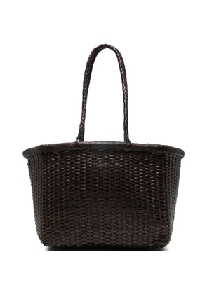 DRAGON DIFFUSION small braided-handle tote bag - Brown