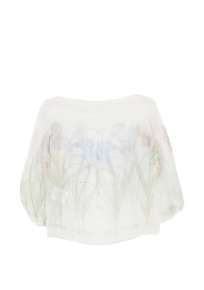Alberta Ferretti floral silk top - White