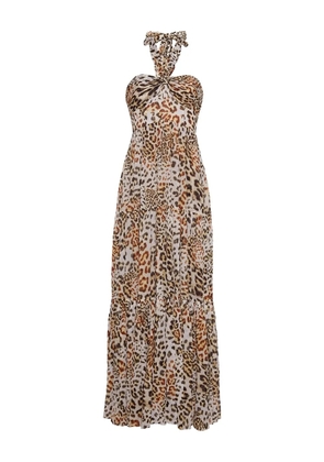 Cara Cara halterneck tiered maxi dress - Neutrals