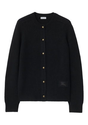 Burberry elbow-patch equestrian knight cardigan - Black
