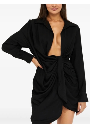 Jacquemus draped asymmetric mini dress - Black