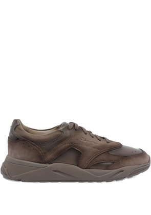 Santoni Innova leather suede sneakers - Brown