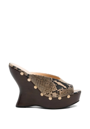 Magda Butrym snakeskin studded sandals - Neutrals