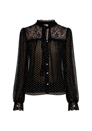 Sea Melody long-sleeve blouse - Black