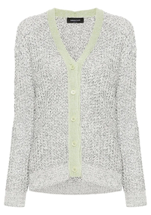 Fabiana Filippi contrasting-trim open-knit cardigan - White