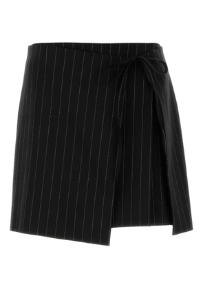 Sportmax embroidered pinstripe-pattern mini skirt - Black
