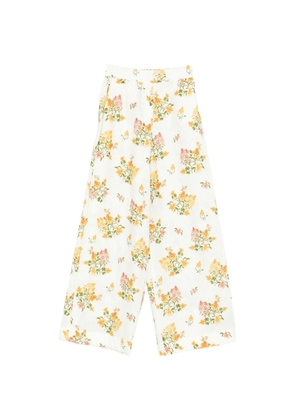 Agua By Agua Bendita Tota Cordillera floral palazzo pants - White