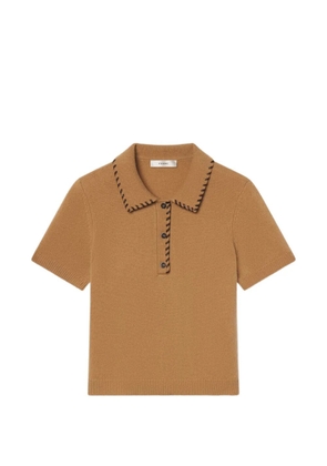 FRAME whipstitch-trim polo top - Brown