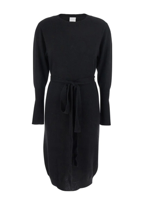 Solocascmir crew-neck belted midi dress - Black