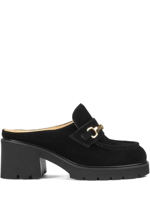 Doucal's chain-embellished heeled mules - Black