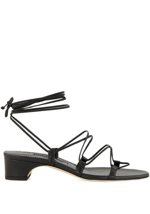 Manolo Blahnik lace-up block-heel sandals - Black