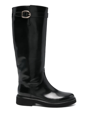 Doucal's buckle-detailed leather boots - Black