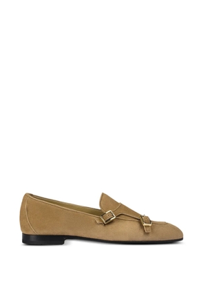 Doucal's Teddy suede double-buckle loafers - Neutrals