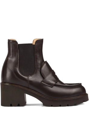 Doucal's loafer-detail boots - Brown