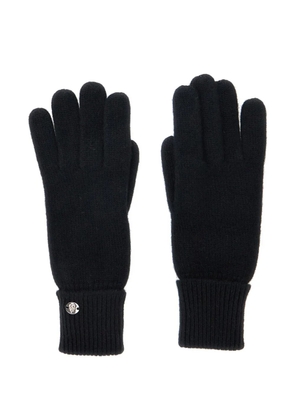 Helen Kaminski logo plaque ribbed gloves - Black