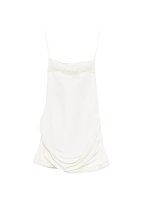 Magda Butrym lace-trim gathered mini dress - White