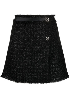 Versace tweed wrap miniskirt - Black