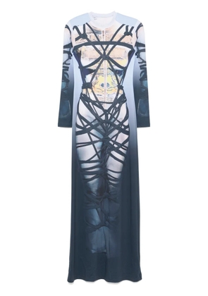 Y/Project trompe l'oeil-print maxi dress - Blue
