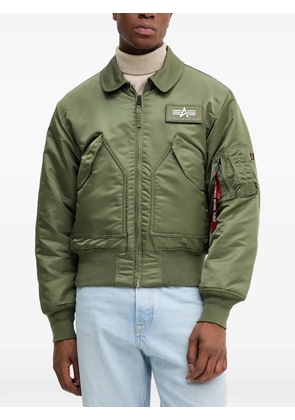 Alpha Industries logo patch zip jacket - Green