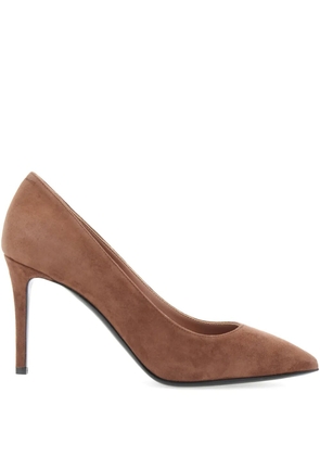 Pollini 85mm Essential suede pumps - Brown