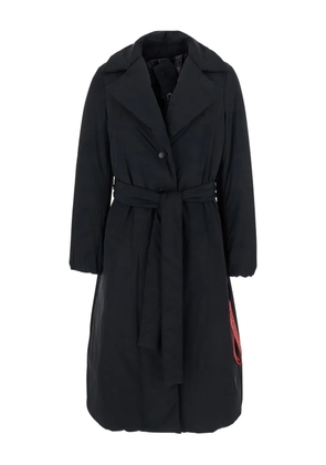 AFTER LABEL wide-lapel belted coat - Black
