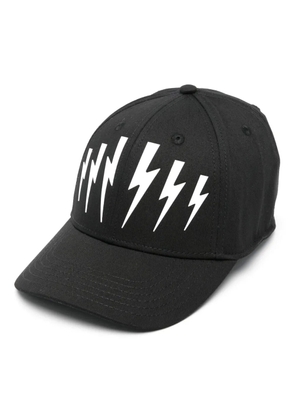 Neil Barrett Thunderbolt-print cap - Black