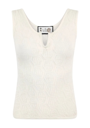 Philipp Plein monogram knit tank top - Neutrals