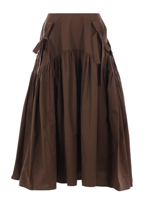 Cecilie Bahnsen bow-detail maxi skirt - Brown