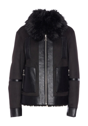 Patrizia Pepe zip-up faux fur jacket - Black