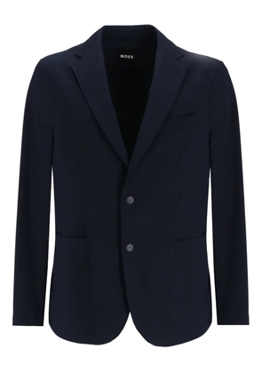 BOSS single-breasted patch-pocket blazer - Blue