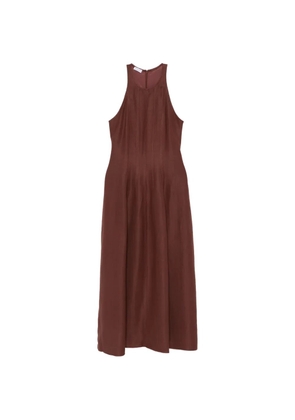 Brunello Cucinelli sleeveless panelled midi dress - Brown
