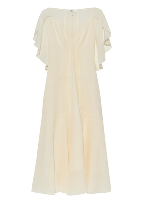 Chloé cape panelled midi-dress - Neutrals