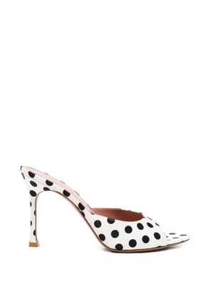 Amina Muaddi Alexa polka dot sandals - White