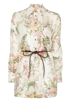 ZIMMERMANN Waverly silk playsuit - Neutrals