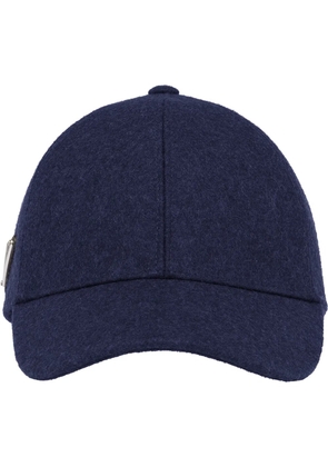 Prada logo plaque cap - Blue