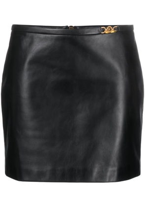 Versace Medusa-embellished leather miniskirt - Black