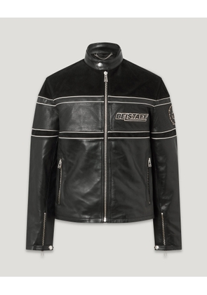 Belstaff Competition Speed Jacket Men's Calf Leather/calf Suede Black Size 2XL
