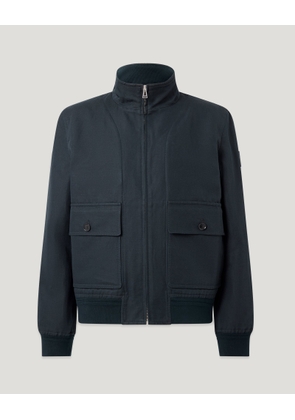 Belstaff Helston Jacket Men's Tailored Linen Cotton Twill Dark Ink Size 2XL