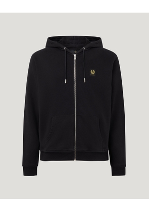Belstaff Full Zip Hoodie Cotton Fleece Black Size XS